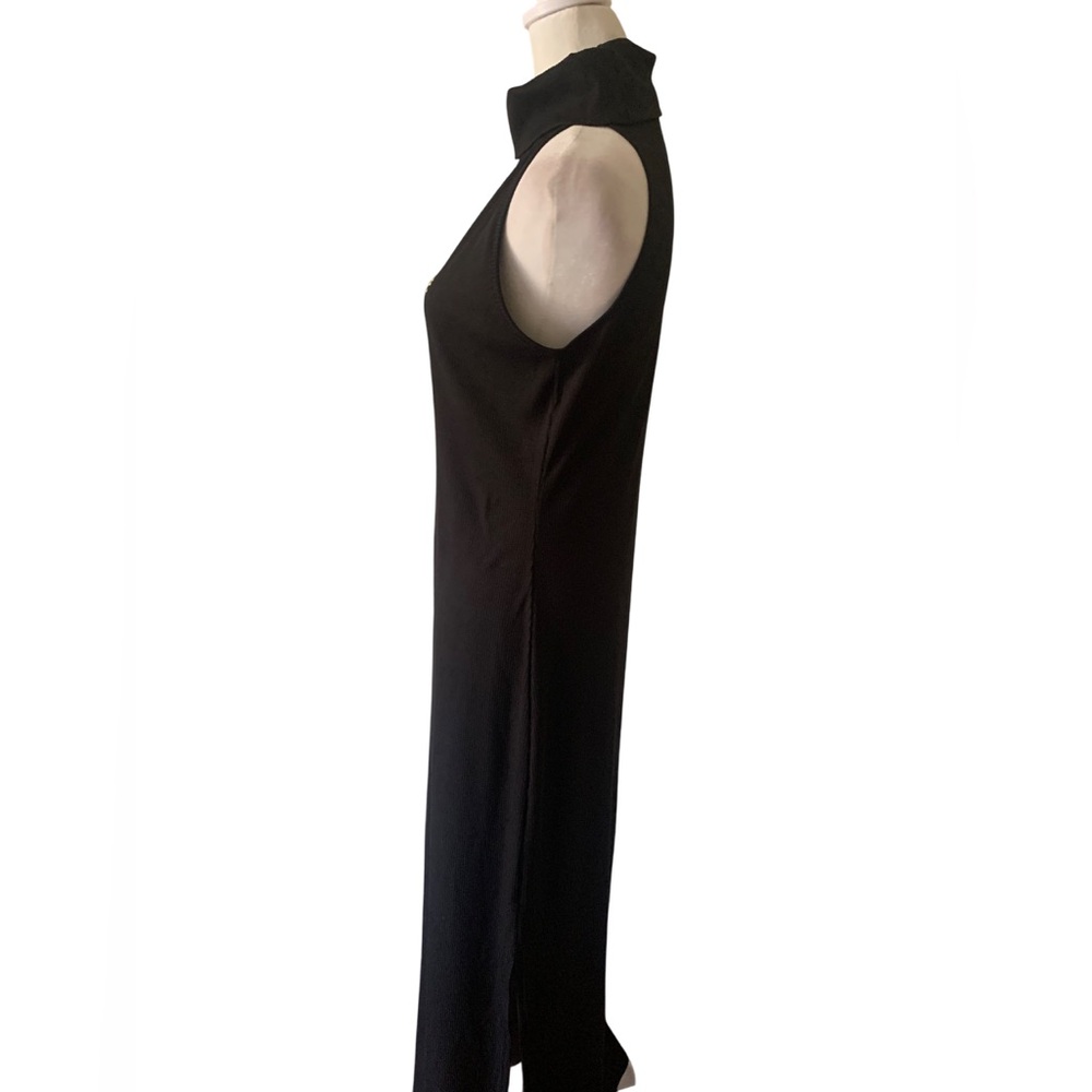 NWOT Bebe Women Black High-Neck Maxi Dress, Large, 92%polyester, 8 Spandex - Picture 6 of 12